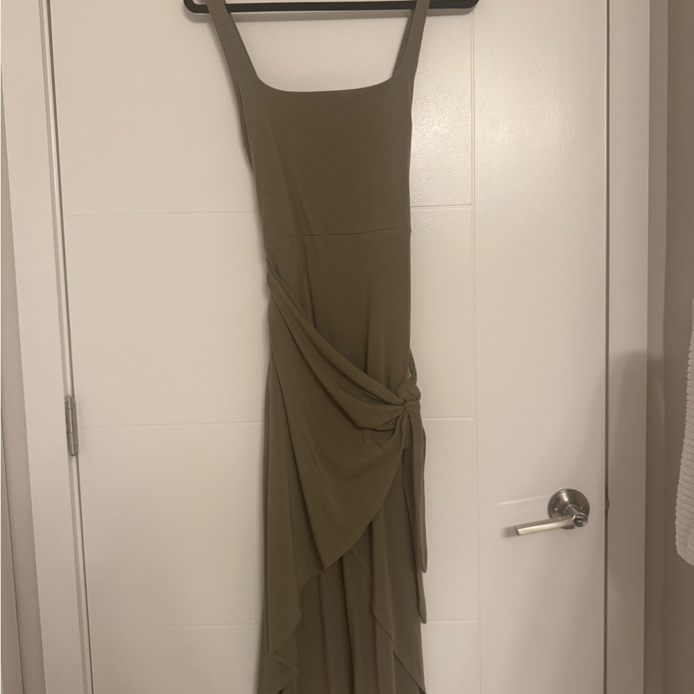 Aritzia Wilfred Olive Green Wrap Dress - Picture 5 of 7